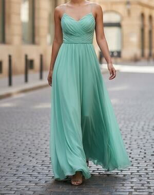 Alfred Angelo Light Green Long Evening Gown Formal Dress Size 6 Sleeveless